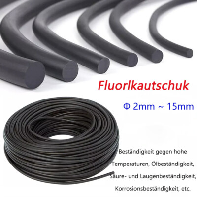 Ø 2mm-15mm Vollgummi-Rundschnur ölbeständig Gummidichtung Gummi Fluorlkautschuk