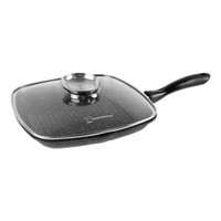 Masterpan Grillpfanne Schwarz, Mit Deckel, 28Cm, Antihaftbeschichtung MP2146