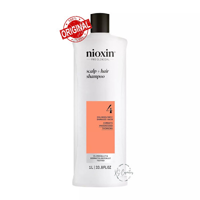 Nioxin System 4 Scalp + Hair Shampoo For Color Treated Hair Progressive 33.8oz