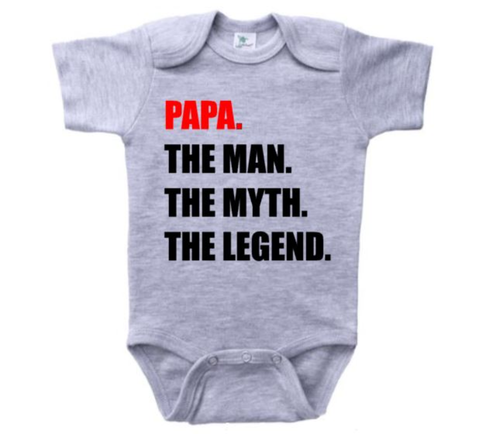 PAPA BODYSUIT, Papa The Man The Myth The Legend, GRANDPA ROMPER, POP'S CREEPER-image
