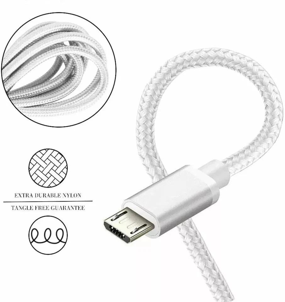 Heavy Duty Micro USB Fast Charger Data Cable Cord For Samsung Android HTC LG Lot - Image 2 of 4