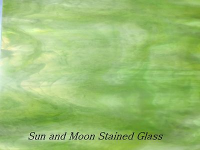 Spectrum Stained Glass S6022-81CC Clear, White, Warm Greens, ''Key Lime'' (12''x8'')