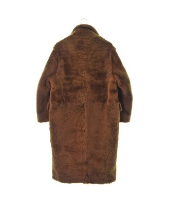 JIL SANDER Fur Coat Brown Sheep Leather 36(Approx. XS) Women 