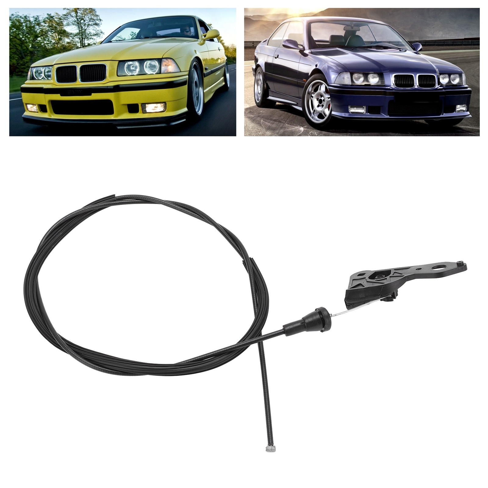 Hood Release Cable Left Driver 51231960853 Black for 328i E36 1996‑1998