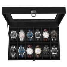 12 Slots PU Leather Watch Case Watch Box Organizer Jewelry Storage Display Gift
