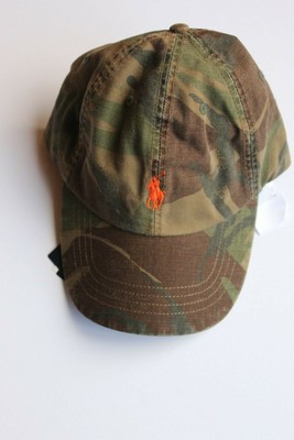 green polo hat with orange horse