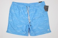 Eddie Bauer Men's 7" Volley Swim Trunks UPF 50 Light Blue Whale Print