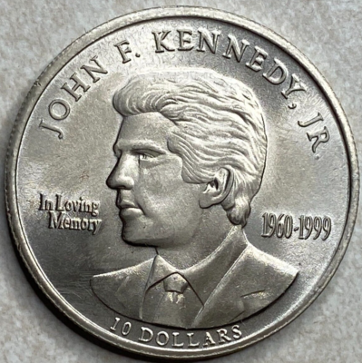 John F Kennedy JR JFK 10 Dollar Republic of Liberia 2000 Coin
