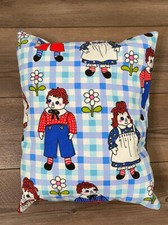 Raggedy Ann and Andy Throw Pillow Handmade Colorful 16"X12.5"