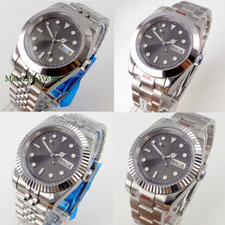 36mm/39mm Sapphire Automatic Mens Watch NH36 Gray Dial Day/Date Jubilee Strap