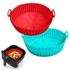 2 Pack Air Fryer Silicone Liners Pot for 3 to 5 QT Basket Bowl Replacement of...