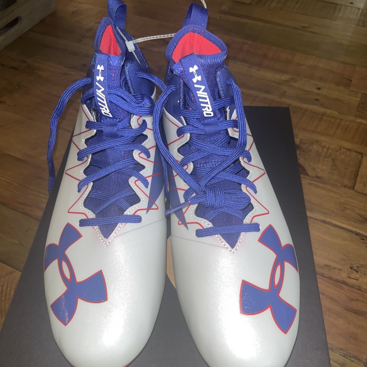 New UNDER ARMOUR UA TEAM  NITRO MID MC  Football Cleats 1290962-019 Size 12 Under Armour Nitro Mid MC Football Cleats Purple 3021066 501  main image 4