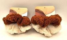 Kristin Ess The Cozy Scrunchie - White/Rust - Set of 2. New!