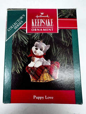 Vintage Hallmark Ornament Puppy Love 2nd in series 1992 Schnauzer