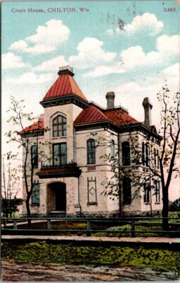 Chilton WI Court House Wisconsin Jno T Faber Publish Germany c1910s postcard BQ1