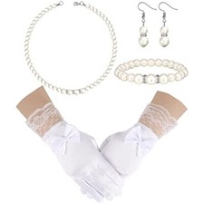 4 Pcs Pearl Necklace Sets for Girls Little Girls Tea Party Jewelry Girls Pearl