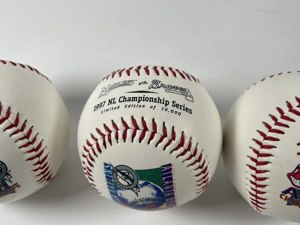 1997 Florida Marlins Indians Braves World Series Champions Official MLB Baseball - Image 4 of 4