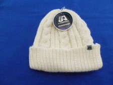 NEW J.America Headwear Cable Knit Beanie- Cream, OSFM