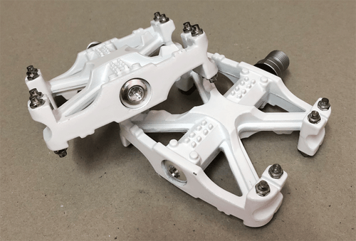 Vintage Old School GT MTB / BMX Bicycle Alloy Pedals 9/16 Flat-Platform WHITE - Picture 5 of 6
