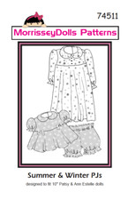 Morrissey Dolls Patterns - Summer Winter PJs - YOU CHOOSE Any Size MT AG AE MSB