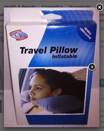 Inflatable Travel Pillow with Washable Cover and Portable Carry Case  -image