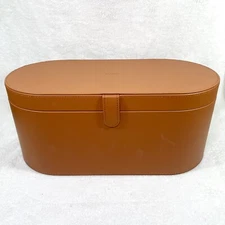 Dyson Airwrap LARGE TAN STORAGE CASE Travel Carrying Container Styler Leather GC