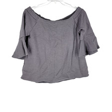 Banana Republic Medium Off The Shoulder Gray Blouse Wool blend