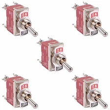 5 x On-Off Toggle Switch Screw Terminals 250V 15A DPST