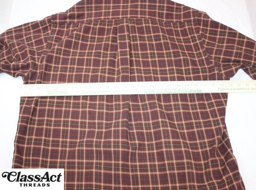 Camicia da uomo Brooks Brothers misto lana con bottoni marrone a quadri taglia L - Foto 3 di 9