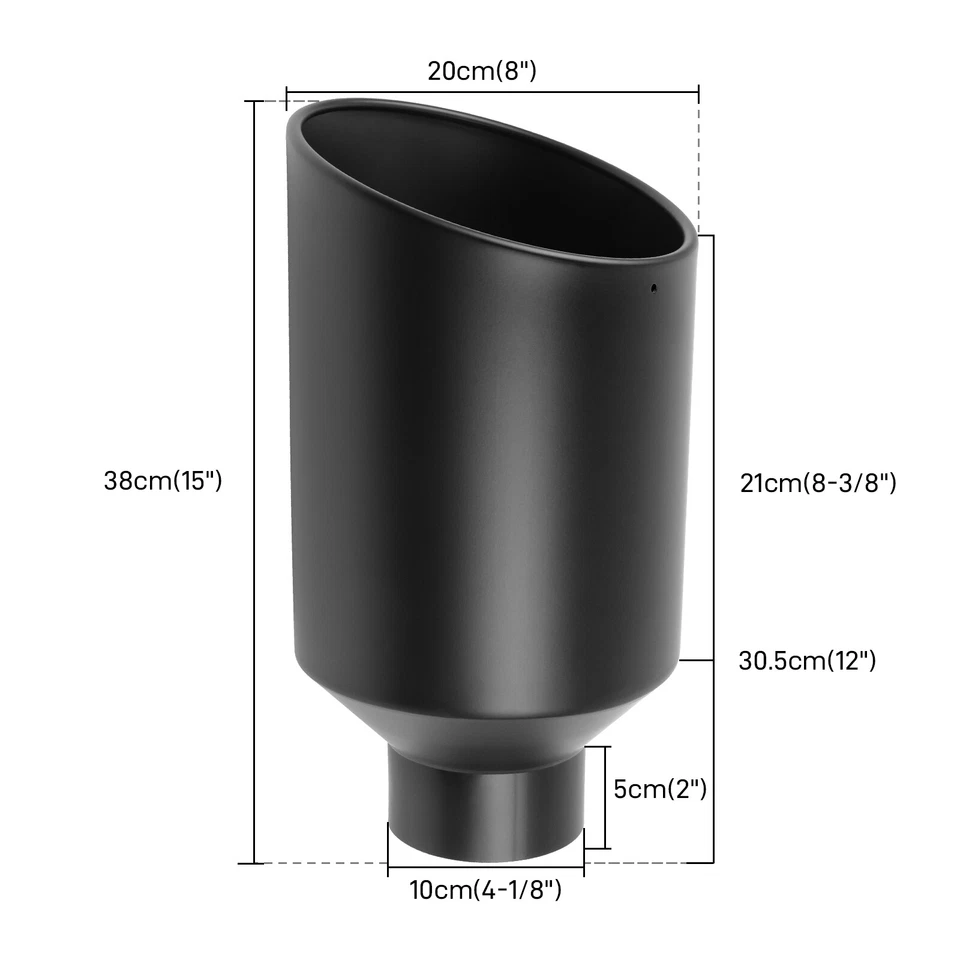 4" Entrada 8" Salida 15" Punta de escape Acero inoxidable para Dodge Ram 3500 1994-2010 Foto 2 de 4