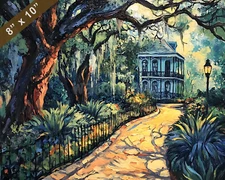 New Orleans with Audubon Park oil painting 8x10 Print