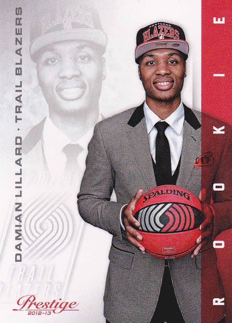 2012-13 PANINI PRESTIGE DAMIAN LILLARD ROOKIE RC #214 BLAZERS ROY WEBER STATE