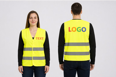 Warnweste mit Logo bedruckte Warnweste gelb Sicherheitsweste mit Aufdruck Motiv