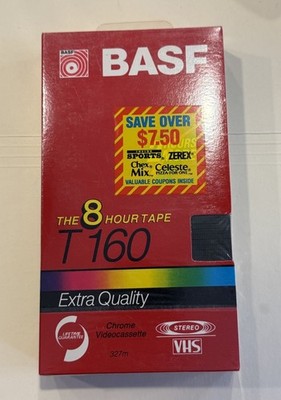 BASF T-160 Extra Quality Stereo VHS Videotape Tape 8 HR West Germany NEW SEALED