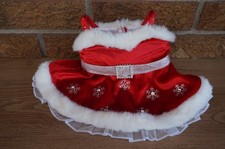BUILD A Bear CLOTHES Christmas Red DRESS Sparkle Mrs Claus Outfit White Fur Fanc