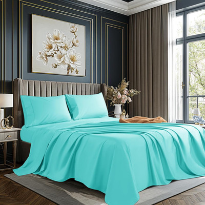 100% Cotton Full Sheet Set 1000 Thread Count Bedding Set Bed Sheet 4 Piece Sets,