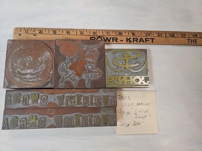 Vintage Letterpress Printing Blocks. Uses For Ad, Logos Or Emblems