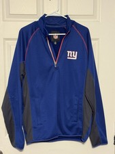 NFL Men's New York Giants Blue Logo Quarter-Zip Jacket - Size Medium