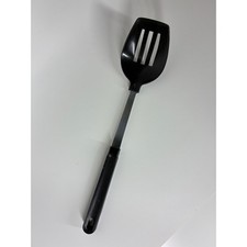 Vintage EKCO USA Slotted Spoon Spatula Turner Black Nylon Stainless Steel Handle