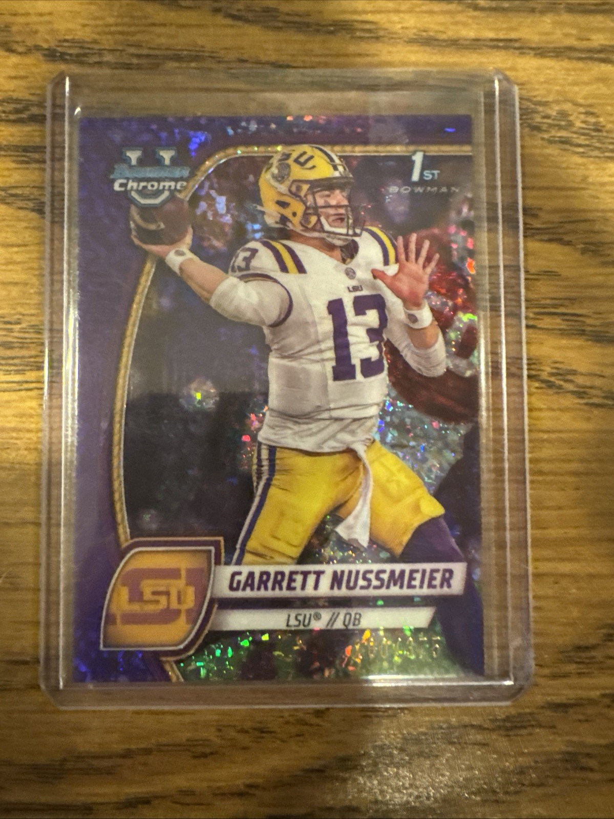 2024 Bowman U Chrome Garrett Nussmeier Purple Mini Diamond Refractor 1st #/375