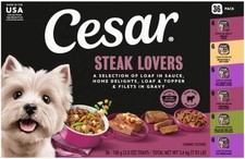 CESAR Adult Wet Dog Food Classic Loaf in Sauce Steak Lovers 36 cans 3.5 oz