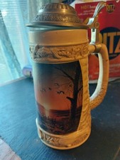 RARE VINTAGE Terry Redlin "Comforts of Home" Beer Stein Tankard w/ Pewter Lid