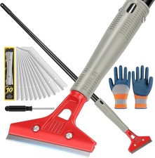 Floor Scraper Long Handle Heavy Duty (30"-58" Adjustable), 4 Inch Razor Blade Sc