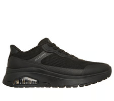 Zapatos Skechers para hombre negros sin cordones cómodos informales deportivos espuma viscoelástica UNO 183313