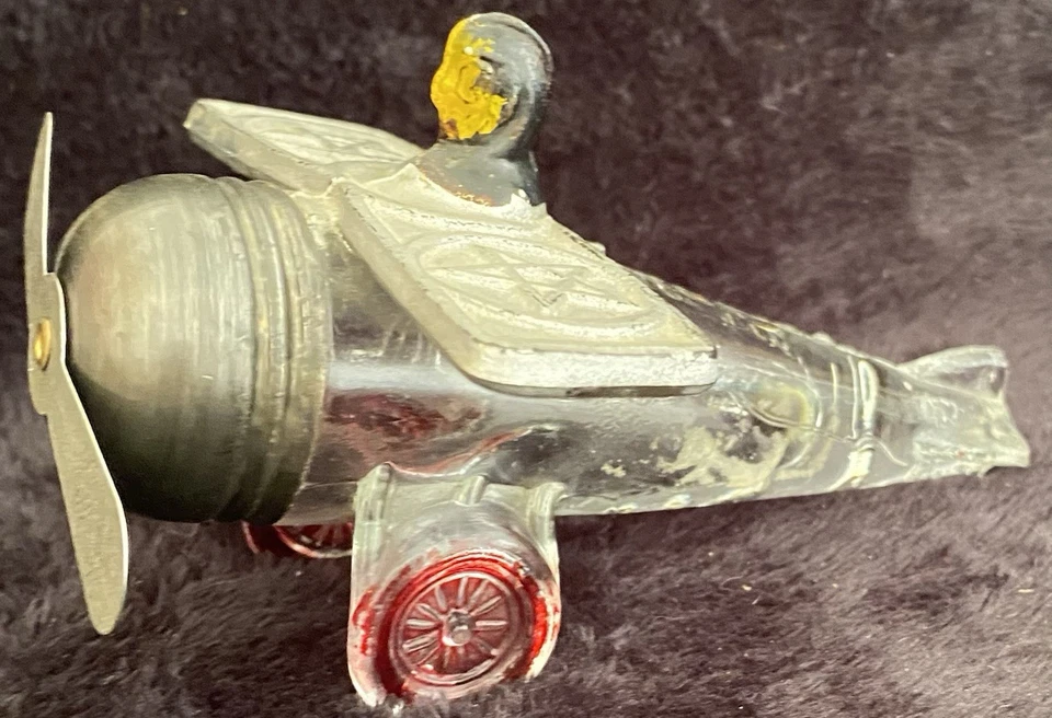 Contenedor de caramelos de vidrio vintage Spirit Of Goodwill Plane Lindbergh Foto 4 de 4