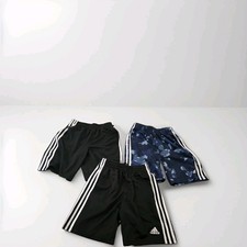 adidas Boys Black/Blue Camo Athletic Activewear Shorts M 10/12 Drawstring