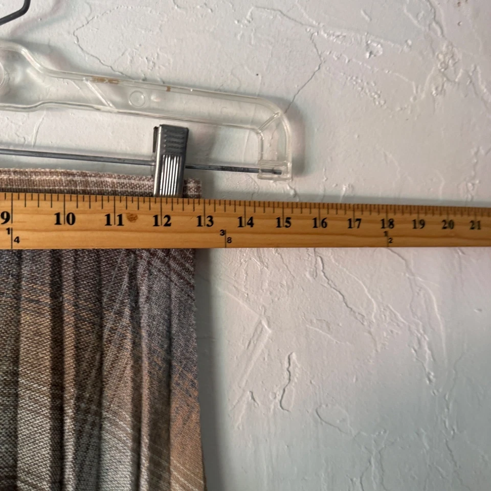 Falda midi plisada a cuadros vintage S marrón tostado hecha en unión mezcla de lana academia twee Foto 3 de 4