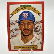 1990 Donruss - Diamond Kings Ruben Sierra #3 Black Stripe on Top Back Border