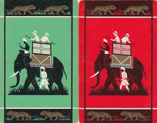 ELEPHANTS set of 2 single vintage playing cards