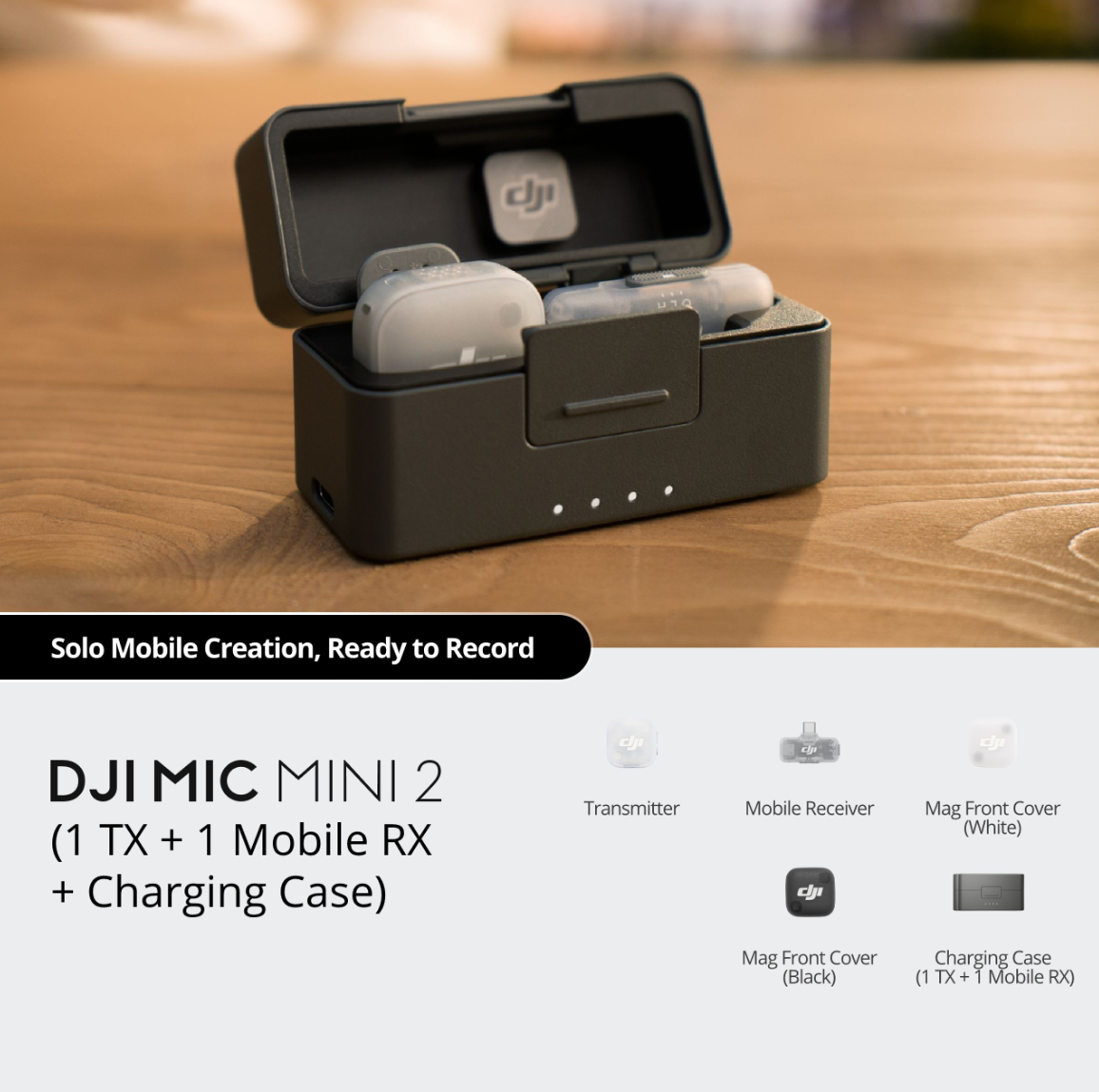 DJI Mic Mini 2 1TX 1Mobile RX Charging Case Included All-in-One